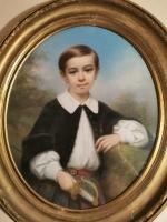 Louis-Eugène COEDÈS (1810-1906) Portrait de Charles Gondoin (1851-1934) enfant au...
