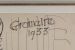 Marcel GROMAIRE (Français, 1892-1971)Nu assis tourné à gauche, 1933.Encre de...