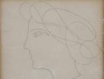 Pablo PICASSO (Espagnol 1881-1973)Tête de femme de profil, 1920.Crayon.H. 15,...