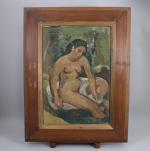 André PLANSON (Français, 1898-1981)Portrait de femme nue, 1934Toile signée et...