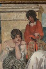 Gustave Louis JAULMES (Français, 1873-1959)Femmes au parc.Huile sur toile, signée...
