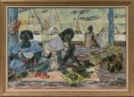 Elisabeth FAURE (Française,1906 - 1964) Marchandes africaines sur un port....