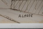 André LHOTE (Français, 1885-1962)La tour Eiffel, circa 1950.Encre, signée en...