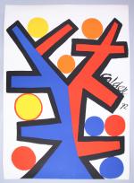 Alexander CALDER (Américain, 1898-1976)"Assymétrie", 1972.Estampe, signée et datée dans la...
