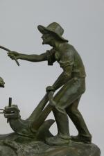 Édouard DROUOT (1859-1945) d'aprèsLe laboureurÉpreuve en bronze, signée sur la...