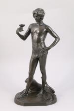 Antonin CARLÈS (1851-1919) Bacchus.Bronze à patine brune.Signé, situé à Paris...