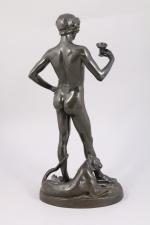 Antonin CARLÈS (1851-1919) Bacchus.Bronze à patine brune.Signé, situé à Paris...