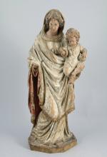 OUEST de la FRANCE, XVIIème siècleVierge à l'enfant.Sculpture d'applique en...