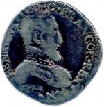 HENRI II 1547-1559Demi-teston en argent 1558L = Bayonne. (4,00 g)Trace...