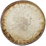 LOUIS XIV 1643-1715 Demi-écu dargent aux huit L (2e type)....