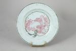 CHINE - XIXe s.ASSIETTE en porcelaine, famille rose à décor,...