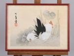 JAPON. ENSEMBLE comprenant :- deux CHUBAN YOKO-E par Hiroshige II,...