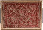 IRAN qâjâr - fin XIXe s. Panneau de velours rouge...