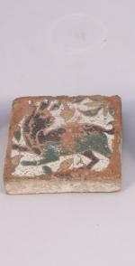 ESPAGNE, probablement TOLÈDE, XVe  XVIe s.CARREAU de céramique à...