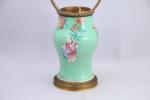 MMHINE - Moderne Vase en porcelaine à fond vert figurant...